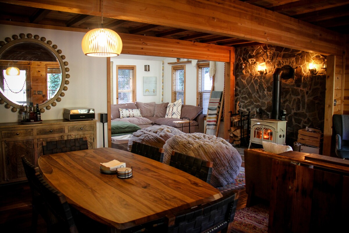 Dining space beside the living room
